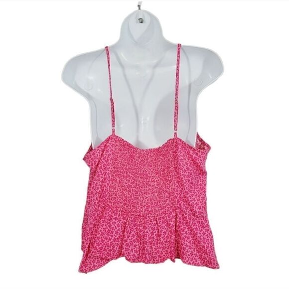 NEW Wild Fable Cinch Front Peplum Sleeveless Tank Top in Pink Floral Size XXL - Picture 5 of 8